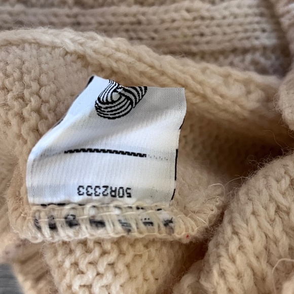 Blarney Woolen Mills Pure New Wool Knit Cream Sweater Cardigan, Size Medium - Picture 6 of 11